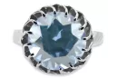Vintage styl Aquamarine Ring 925 Silver VRC035S